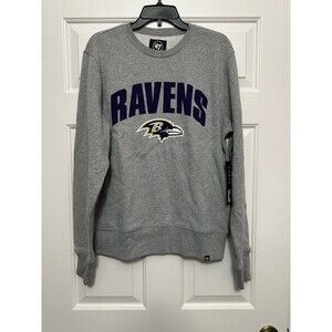 47 Brand Baltimore Ravens Strider Crew Sweatshirt Men's Medium Pullover Grey NEW